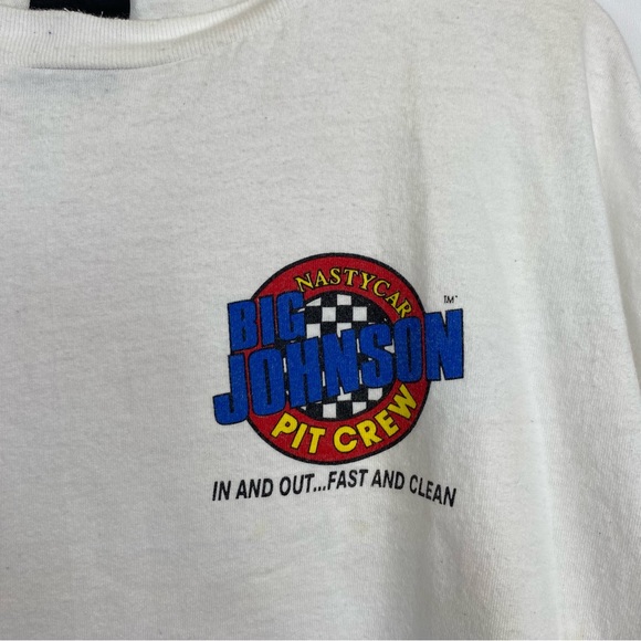 Vintage 1995 Big Johnson XXL Pit Crew Single Stitch Graphic Raunchy T-shirt - Picture 5 of 8